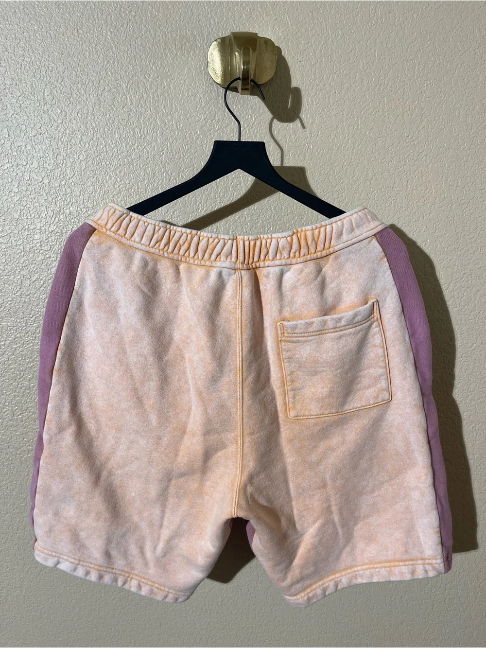 Cav Empt - Acid-Washed Striped Loopback Cotton-Jersey Drawstring Shorts - Orange